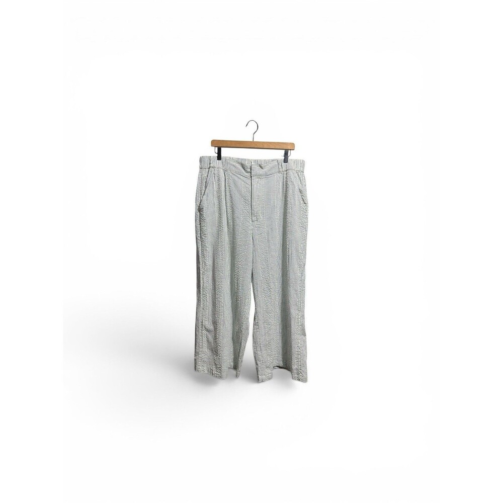 Free People Good Days Seersucker Pants Women’s XL Wide Leg Trousers